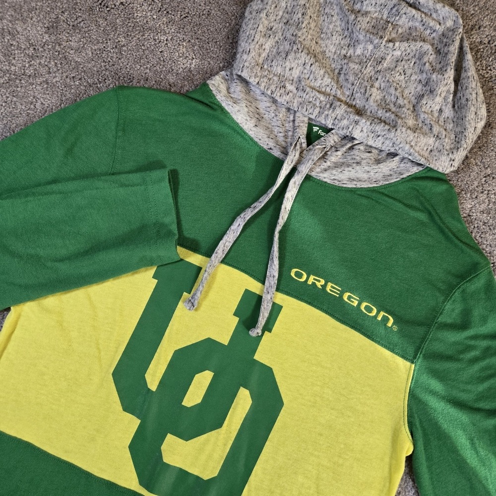 Oregon Ducks Fanatics Screened Campus Hoodie Shirt Pullover Men's Small Green